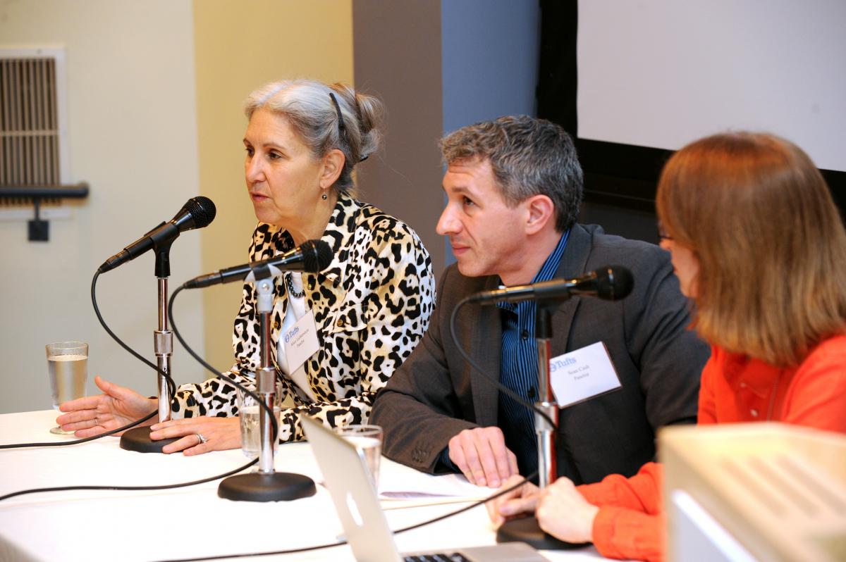 Friedman School Professor Alice Lichtenstein and Associate Professor Sean Cash participate in a panel discussion